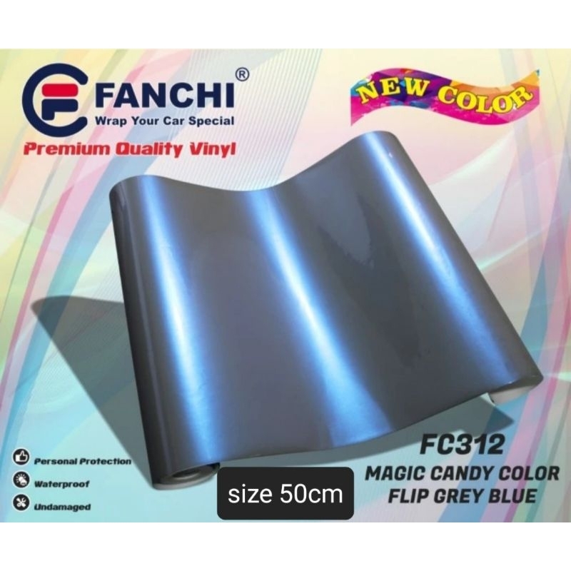 ROLL Sticker Fanchi FC312 Magic Candy Color Flip Grey Blue Premium Wrap ROLL