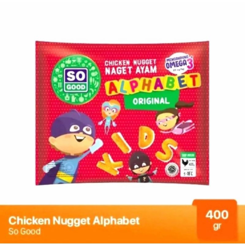 

So Good chicken nugget/naget ayam alphabet 400gr