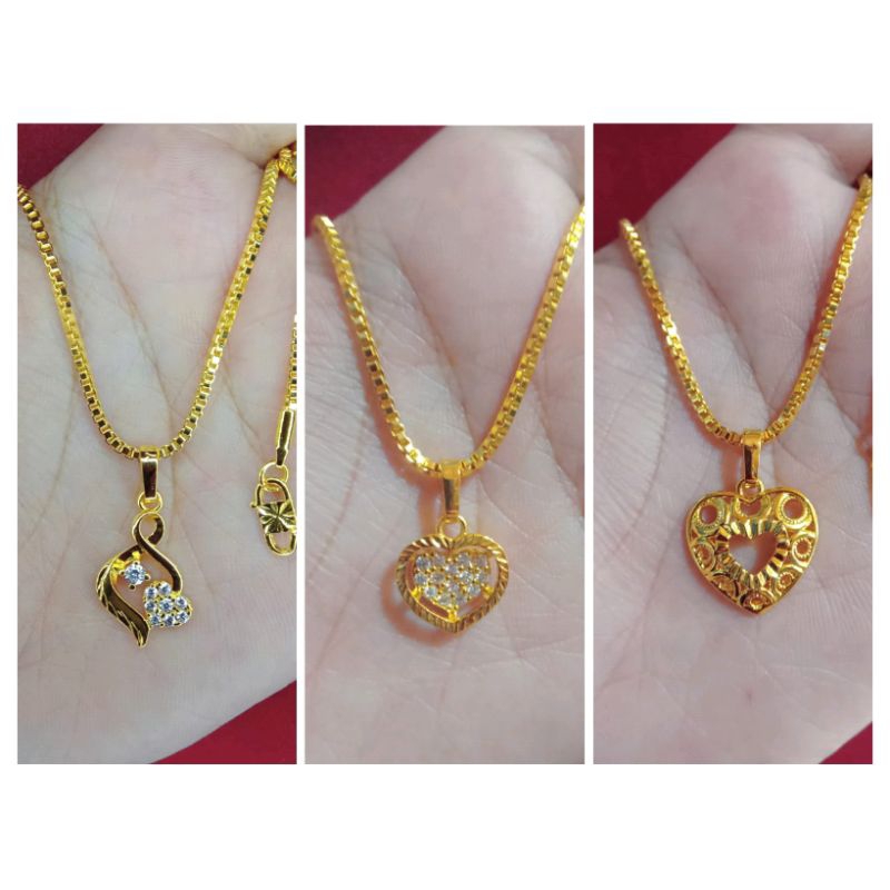 kalung italy love 3 lapis emas 24 k