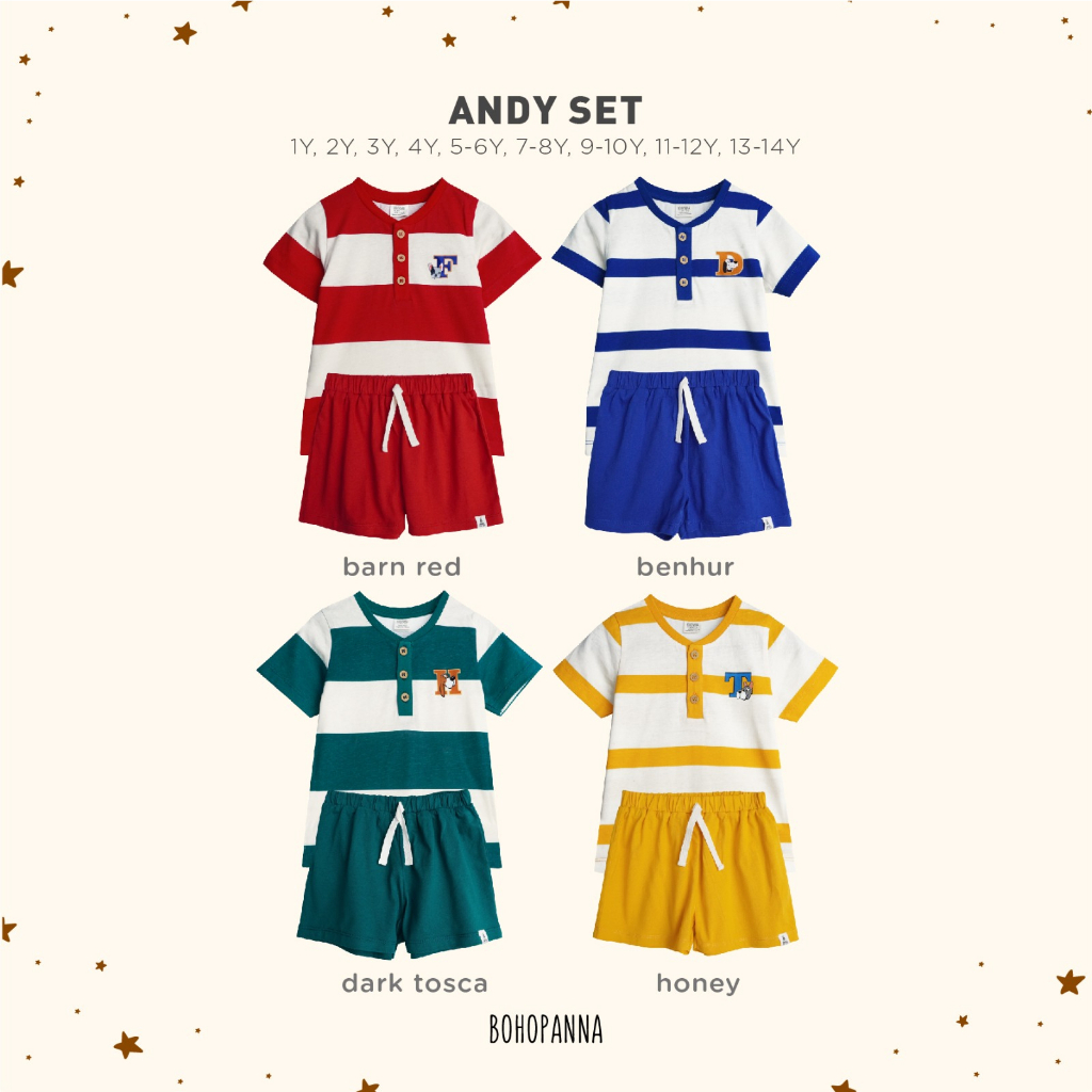 Bohopanna - Andy Set / Setelan Kaos dan Celana Anak