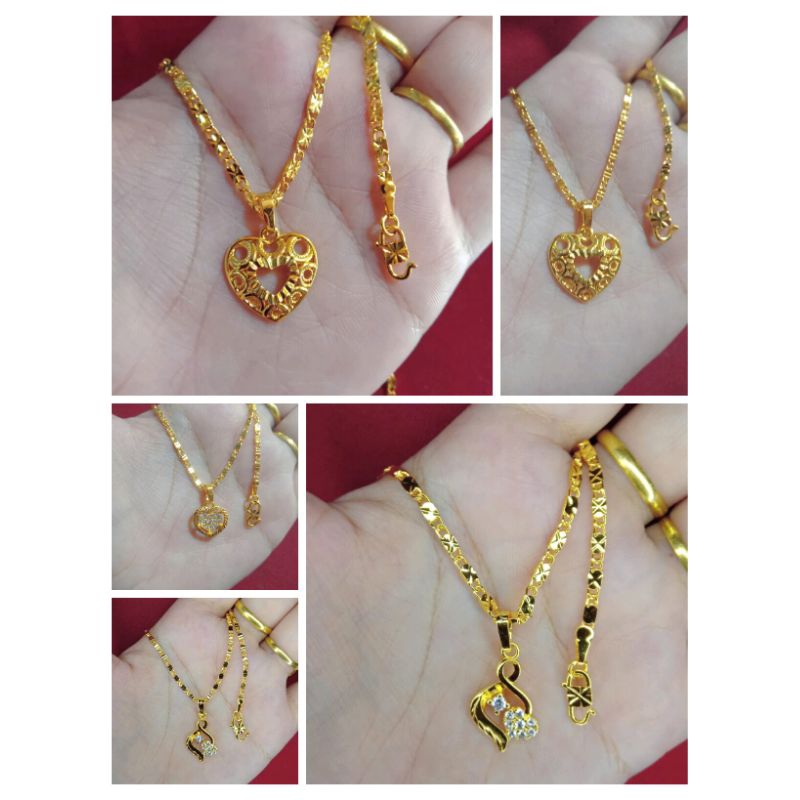 kalung tempe love 3 45cm dan 60cm lapis emas 24 k