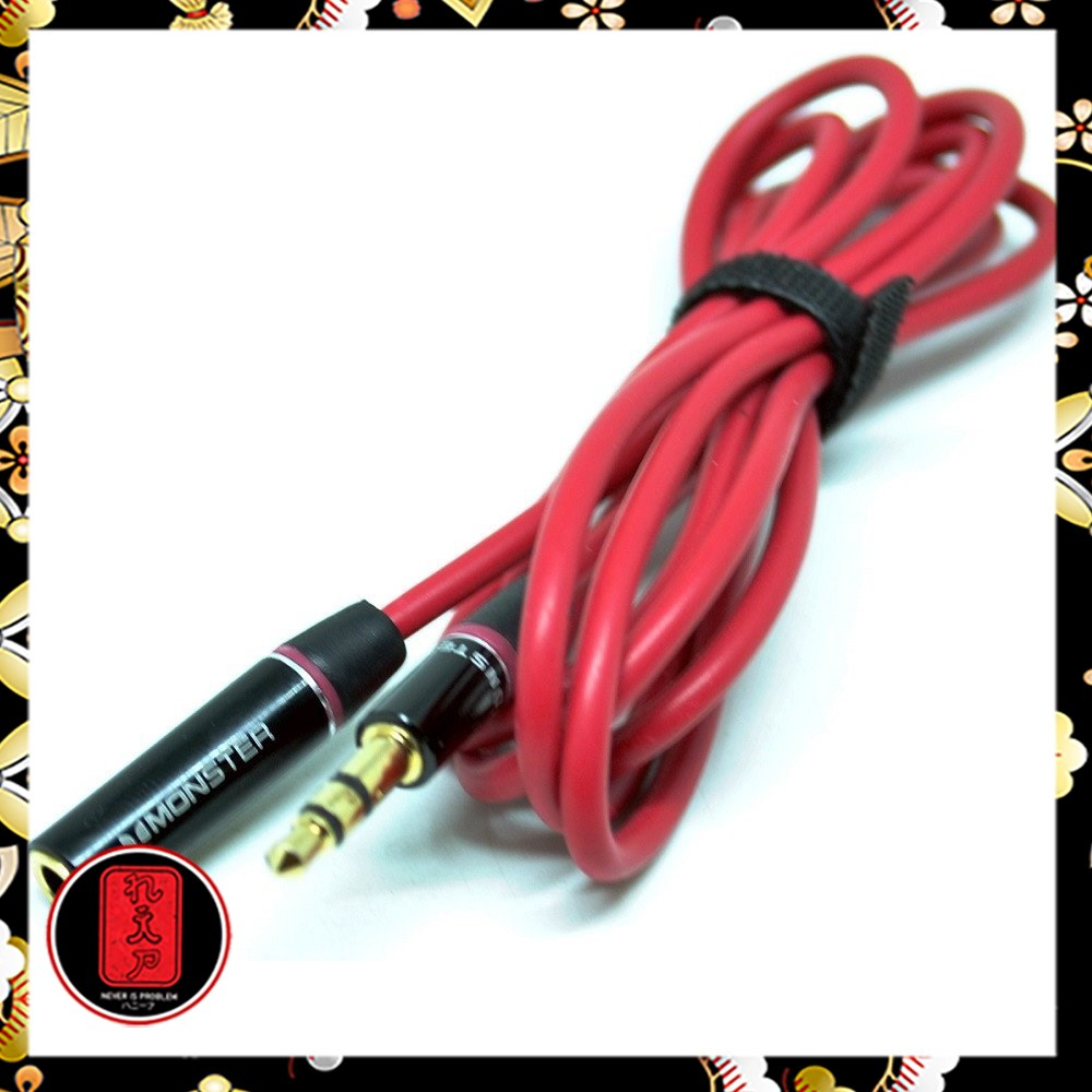 MONSTER Kabel AUX HiFi Audio Cable 3.5 mm Male to Female - AV118 - Red