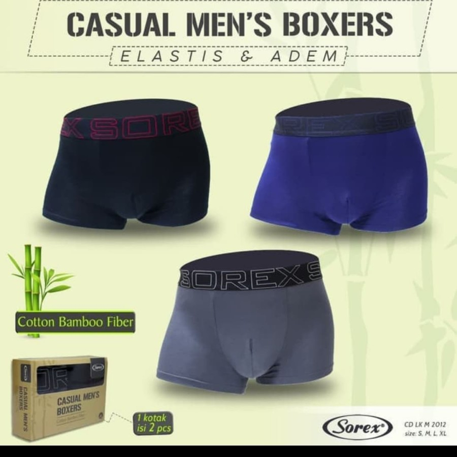 [12pcs] cd celana dalam pria dewasa boxer sorex 2012 3904 3802 3804 38204 seamless sport katun supersoft grosir