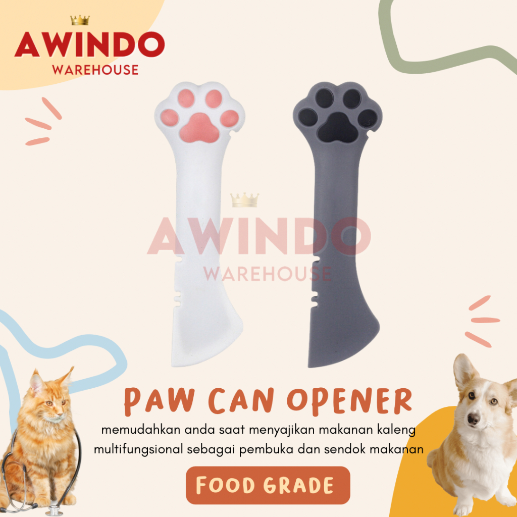 CIKOK - Sendok Spatula Pembuka Makanan Kaleng Hewan Kucing Anjing Silikon Paw Can Opener