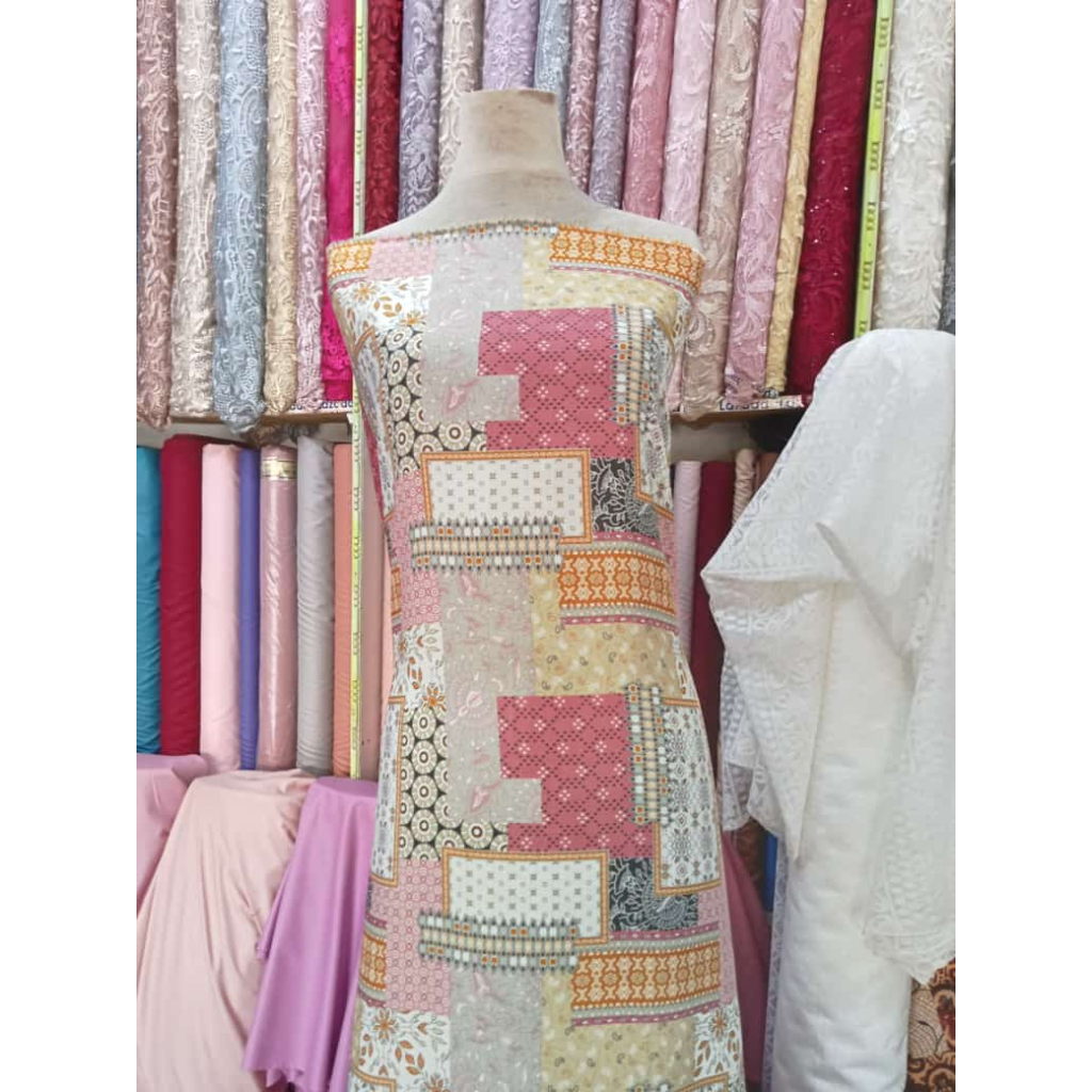 kain satin maxmara motif premium, maxmara silk motif