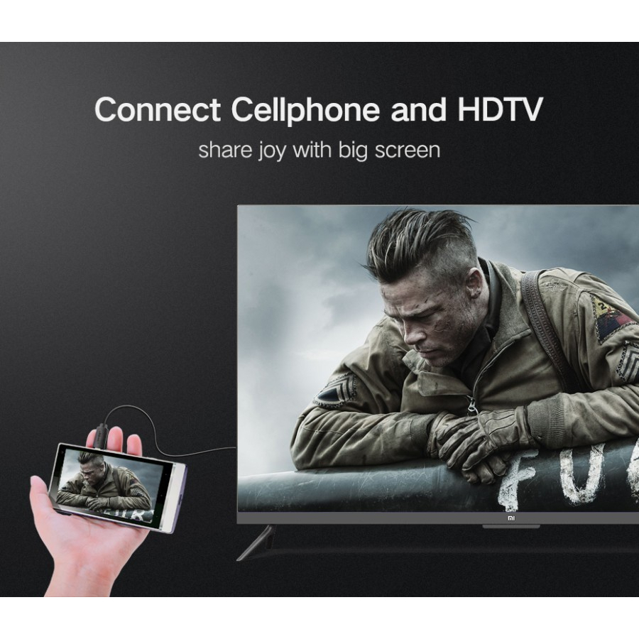 UGREEN Kabel Adapter Micro HDMI To HDMI 2.0 Cable 2M Support Resolution 3D Visual Effect 4K 60Hz Camera DSLR TV Proyector 30103