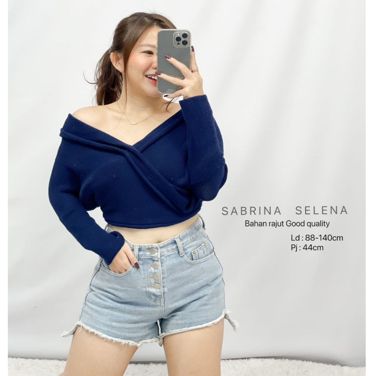 HOPYLOVY - Blouse Wanita Bahan Rajut Sabrina Selena