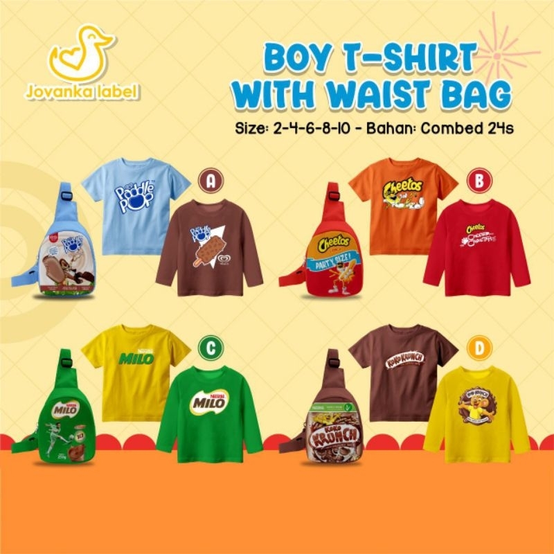 Ready ‼️ Set Koas Boy T-shirt With Waistbag by Jovanka bisa cod