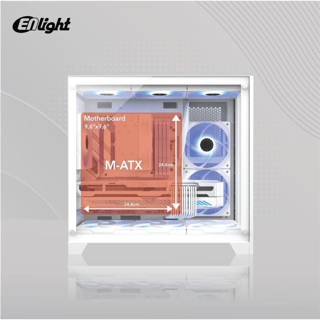 CASING ENLIGHT Z6 BLACK | Mini Tower Case - Tempered Glass