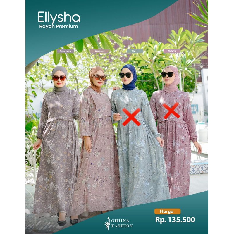 Gamis Motif Bunga Ellysha Dress Ghina/ Gamis Busui Motif