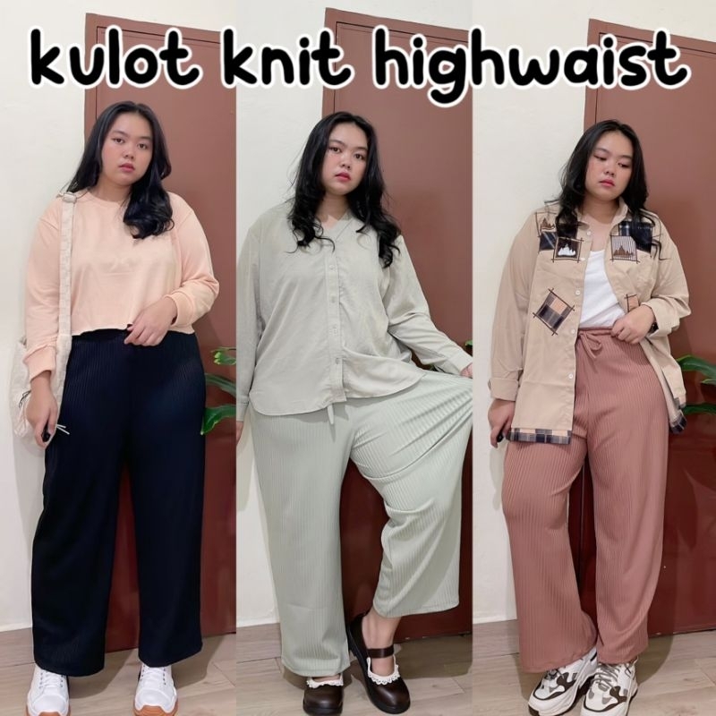 HARU KULOT KNIT HIGHWAIST JUMBO BIG SIZE OVERSIZE