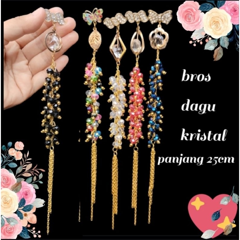 bros dagu kristal panjang juntai mewah