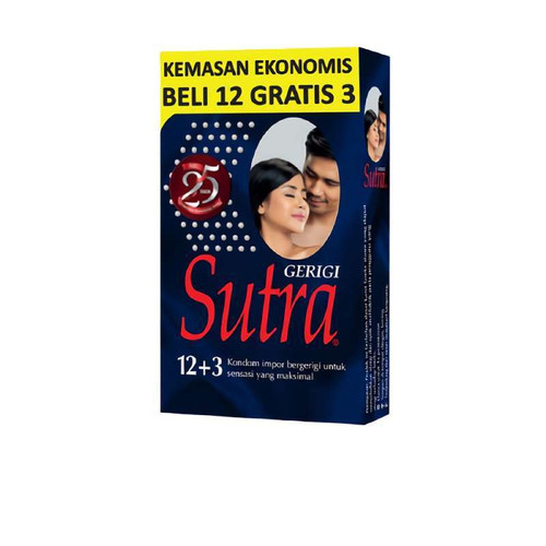 Kondom Sutra Gerigi 12's Pcs + 3's Pcs (Biru)