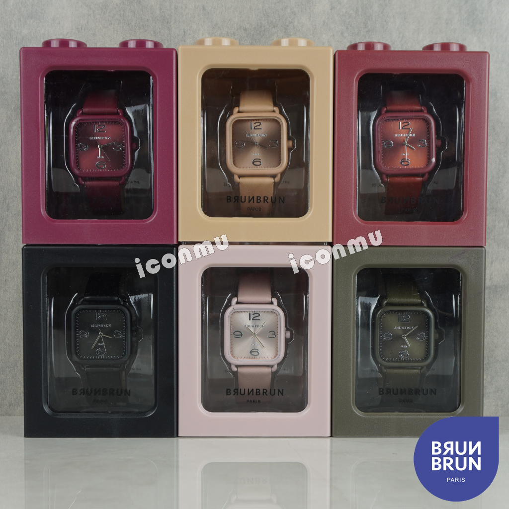 BrunBrun Paris Jam Tangan Seri BIANCA &amp; BASILLE &amp; NAYLA &amp; ARDEN  &amp; NATHAN Strap Kulit Sintetis