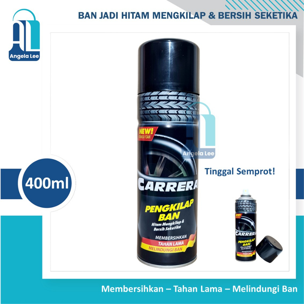 Carrera Pengkilap Ban FOAM Motor Mobil jd Hitam Mengkilap Bersih 400ml