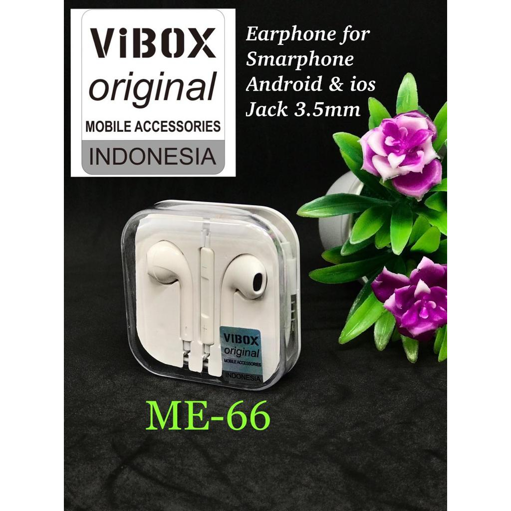 Handsfree ME-66 vibox for android &amp; ios smartphone jack 3.5mm universal for smartphone music extra bass earphone BY SMOLL