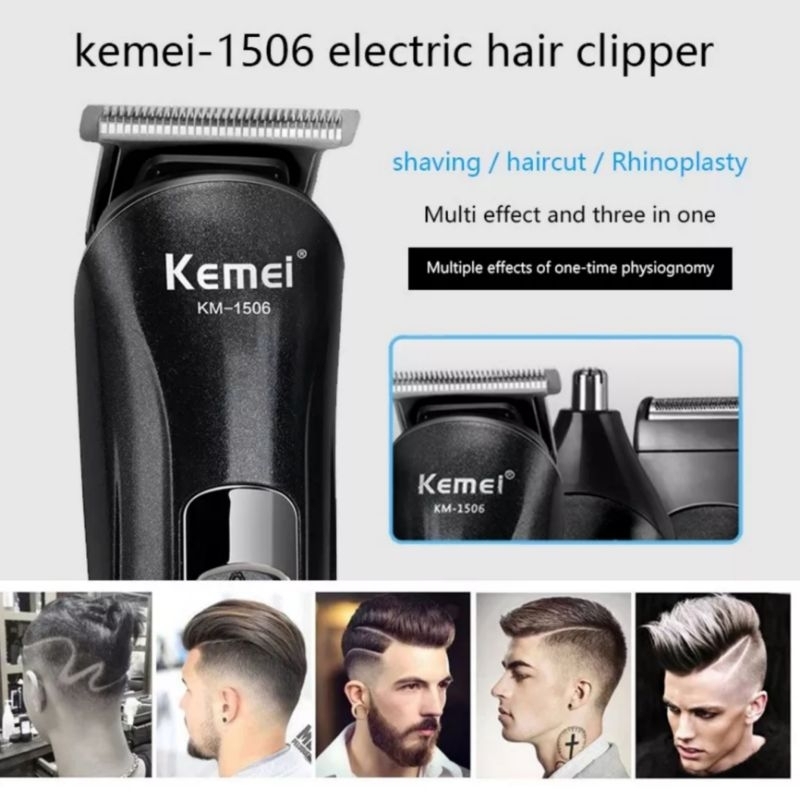 ALAT CUKUR RAMBUT KEMEI 1506 / SEGALA JENIS RAMBUT / alat cukur portable bisa di cas