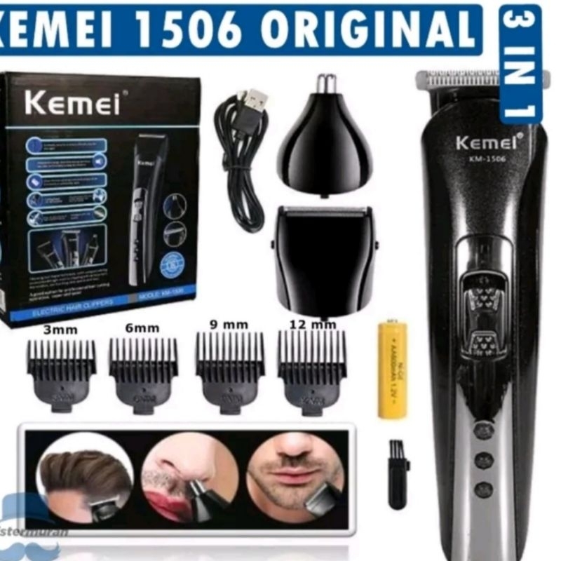 ALAT CUKUR RAMBUT KEMEI 1506 / SEGALA JENIS RAMBUT / alat cukur portable bisa di cas