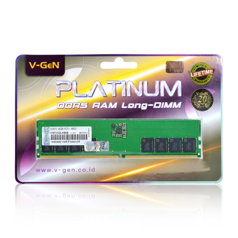 Ram PC VGeN DDR5 16GB PC38400 4800Mhz V-GeN Longdimm Platinum