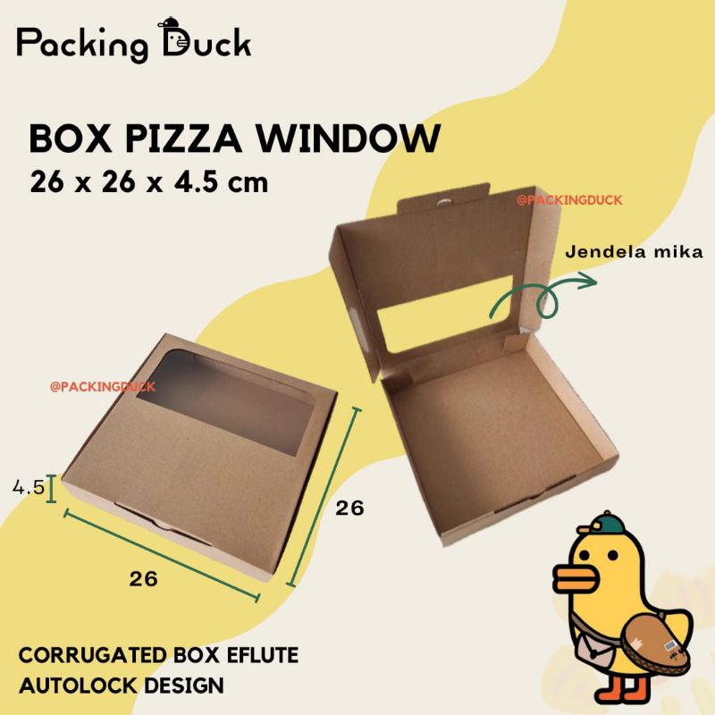 

(MIN ORDER 25 PCS) BOX HAMPERS SOUVENIR 26x26x4.5 / BOX PIZZA WINDOW / DUS PIZZA JENDELA / KOTAK PIZZA