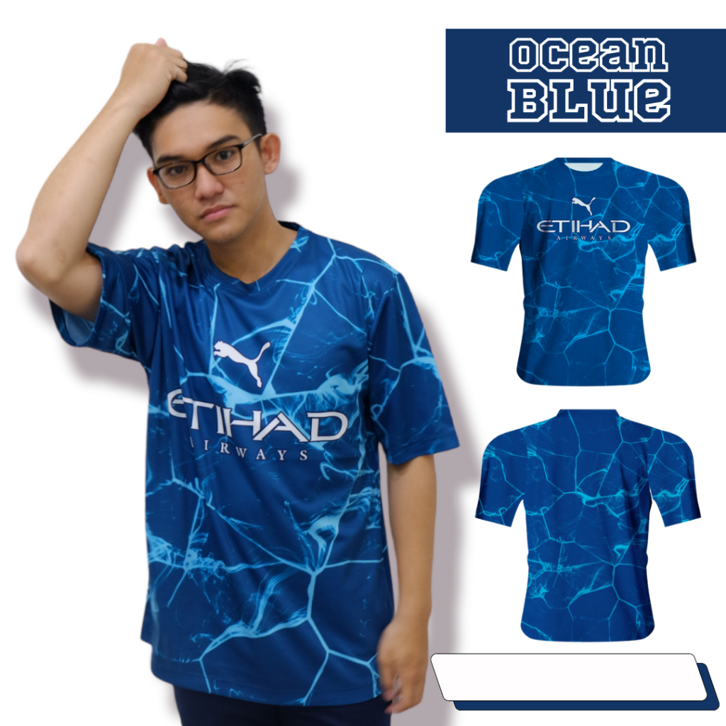 KAOS JERSEY BOLA BIRU LAUT