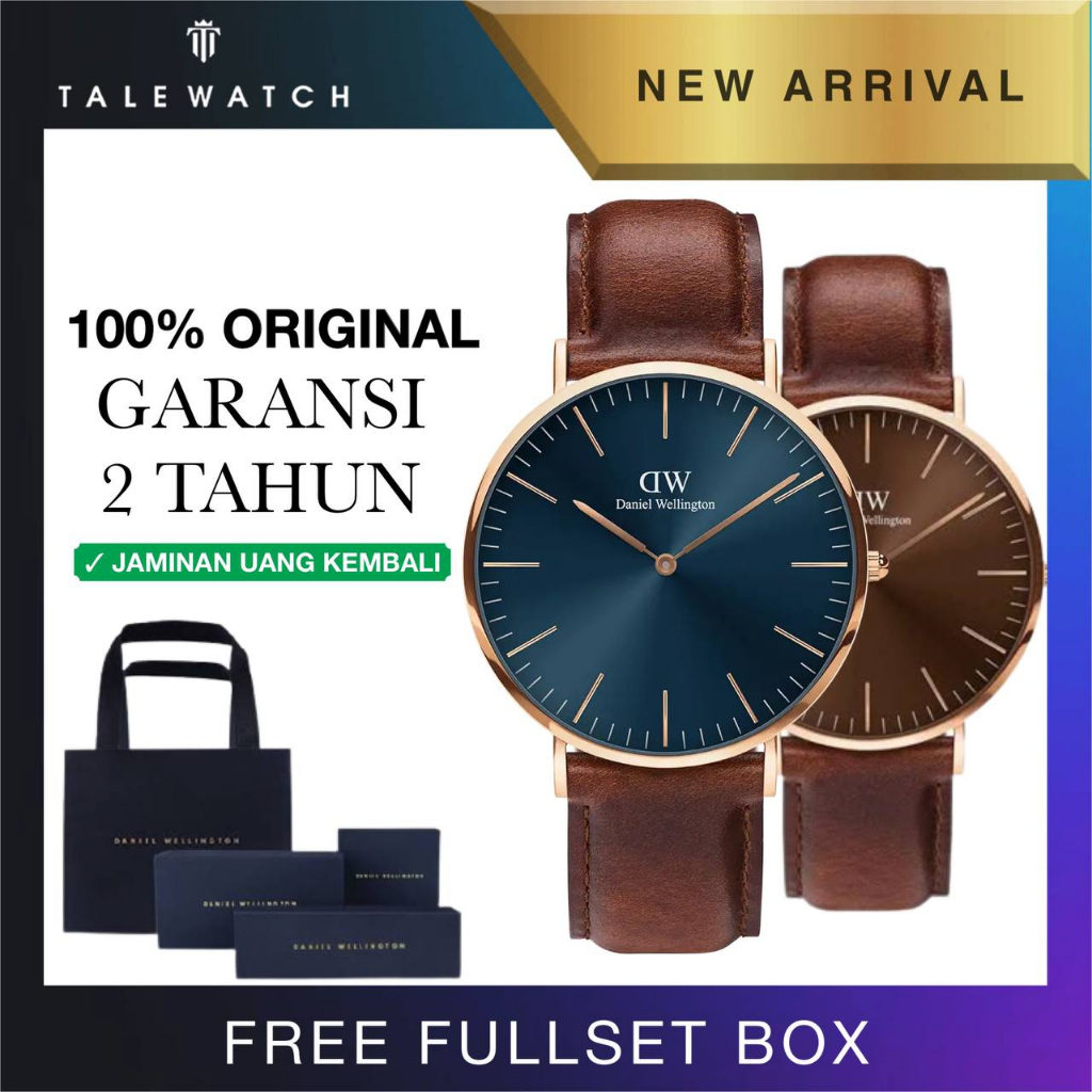 [100% ORIGINAL] Jam Tangan Pria Daniel Wellington Classic St Mawes Rosegold Leather Strap | Dw Original