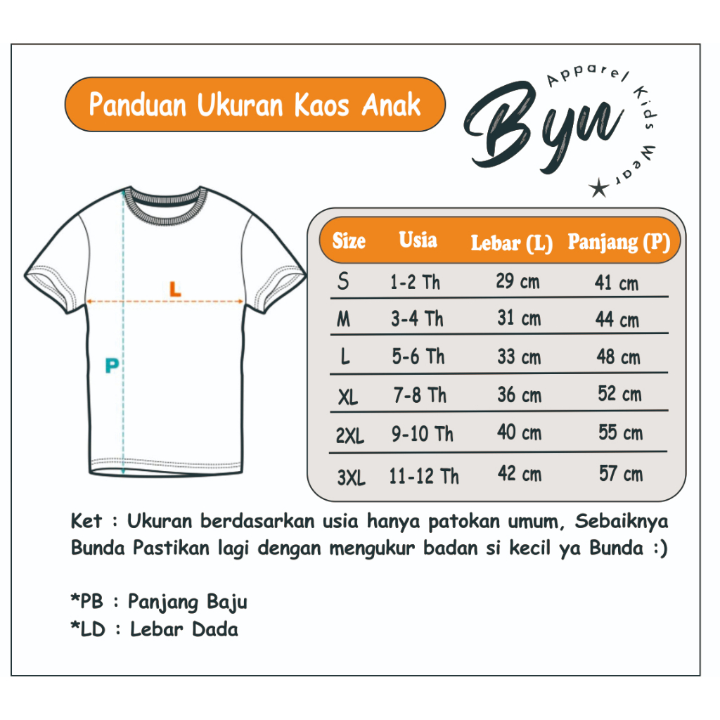 Bayyan kaos Distro Anak Laki Laki Umur 1-12 Tahun Cotton Soft