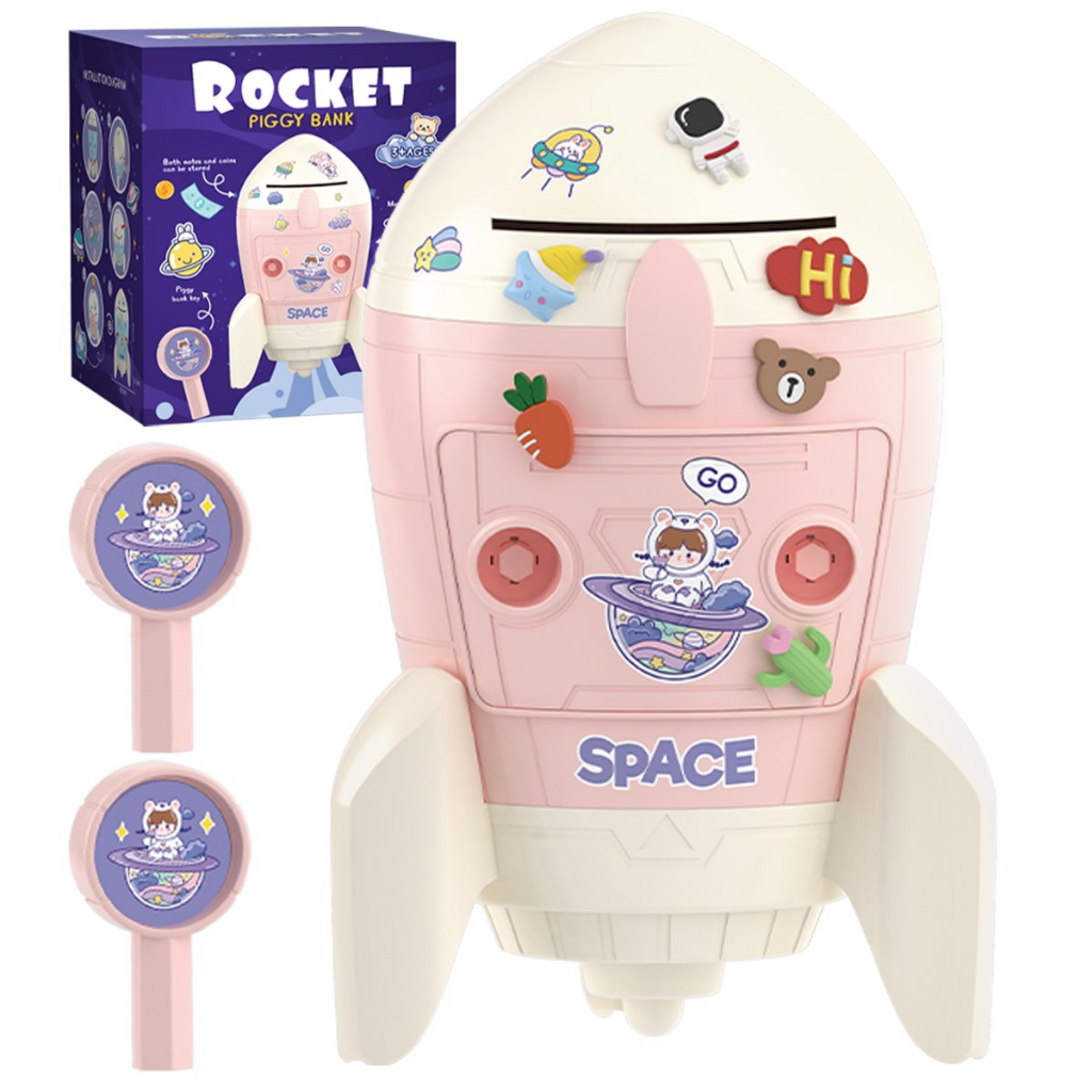 ✨Celengan Rocket Piggy Bank cewek/celengan anak/Kartun Lucu Celengan/Mainan Anak Celengan