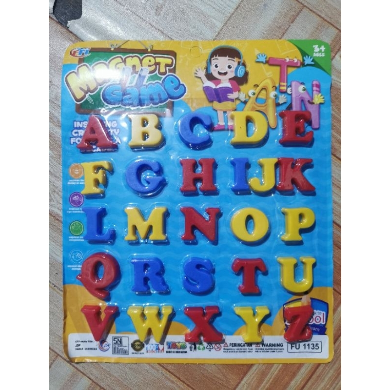 huruf magnet edukasi anak game abjad F1135 tempel kulkas