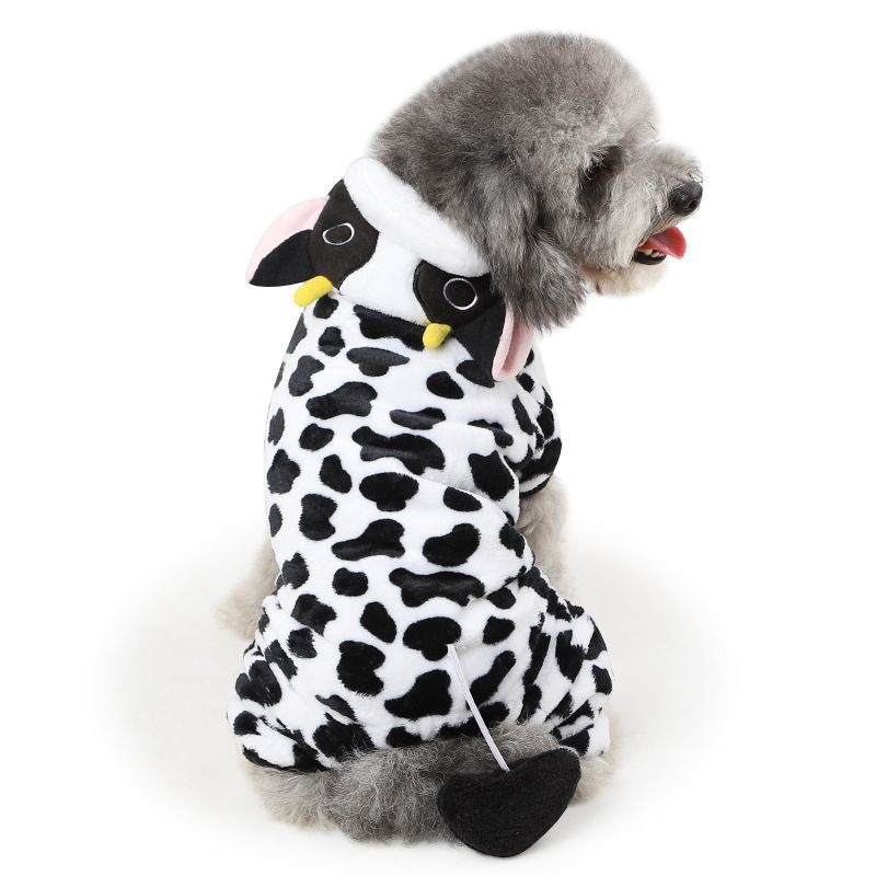 BAJU COW SAPI -  Baju Hoodie Pakaian Hewan Kucing Anjing Model Cow Sapi Jumpsuit