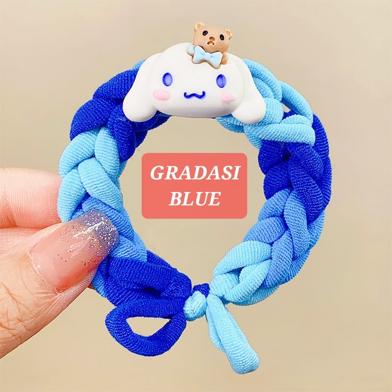 KARET SANRIO GRADASI PITA RAMBUT GELANG ANAK CEWEK FASHION KOREA IMPORT LUCU