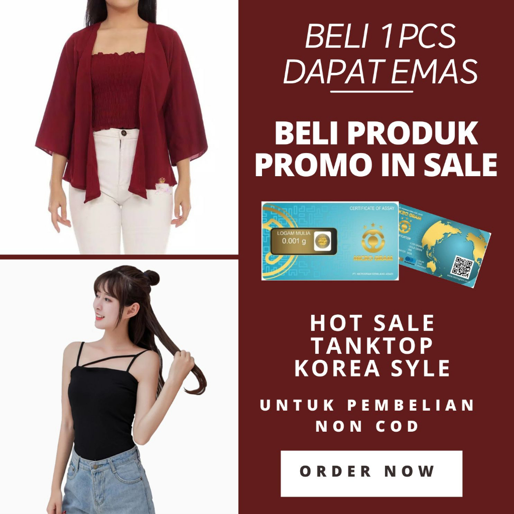 SALE PROMO HEBOH Tanktop Singlet Tali Kecil Fanda  - JCCollections
