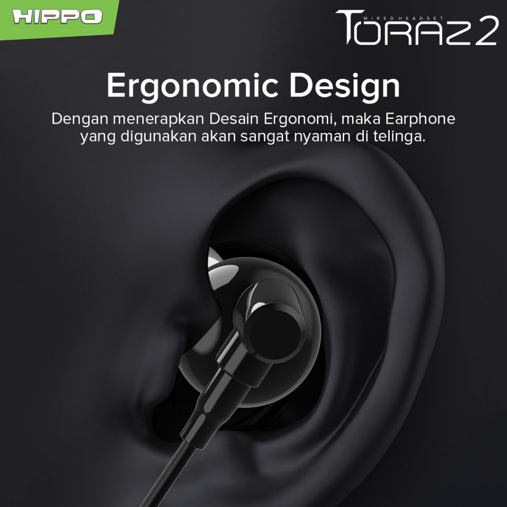 Hippo Earphone Toraz2 Super Bass Jack 3.5 mm Wired Handsfree Android Original Earbuds Headset