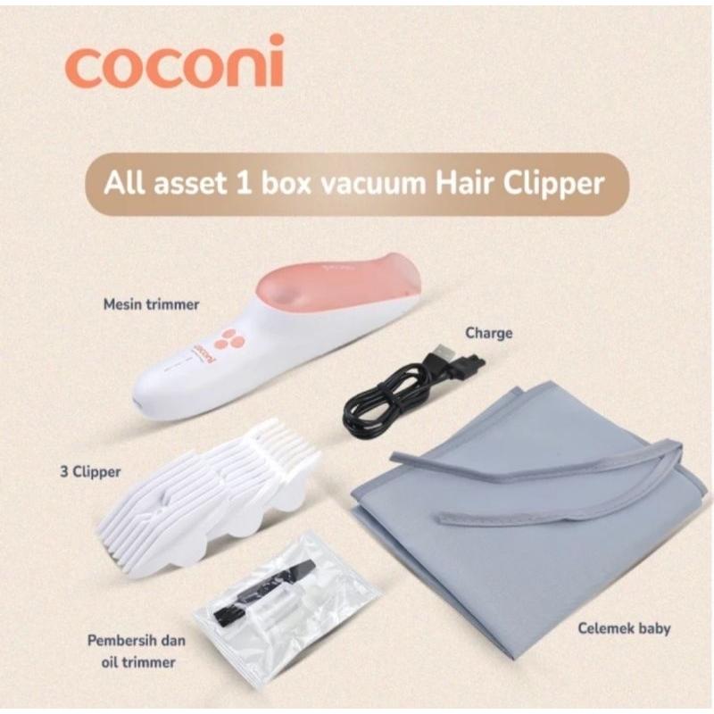 COCONI No Mess Vacuum Baby Hair Clipper / Alat Cukur Rambut Bayi  Dewasa