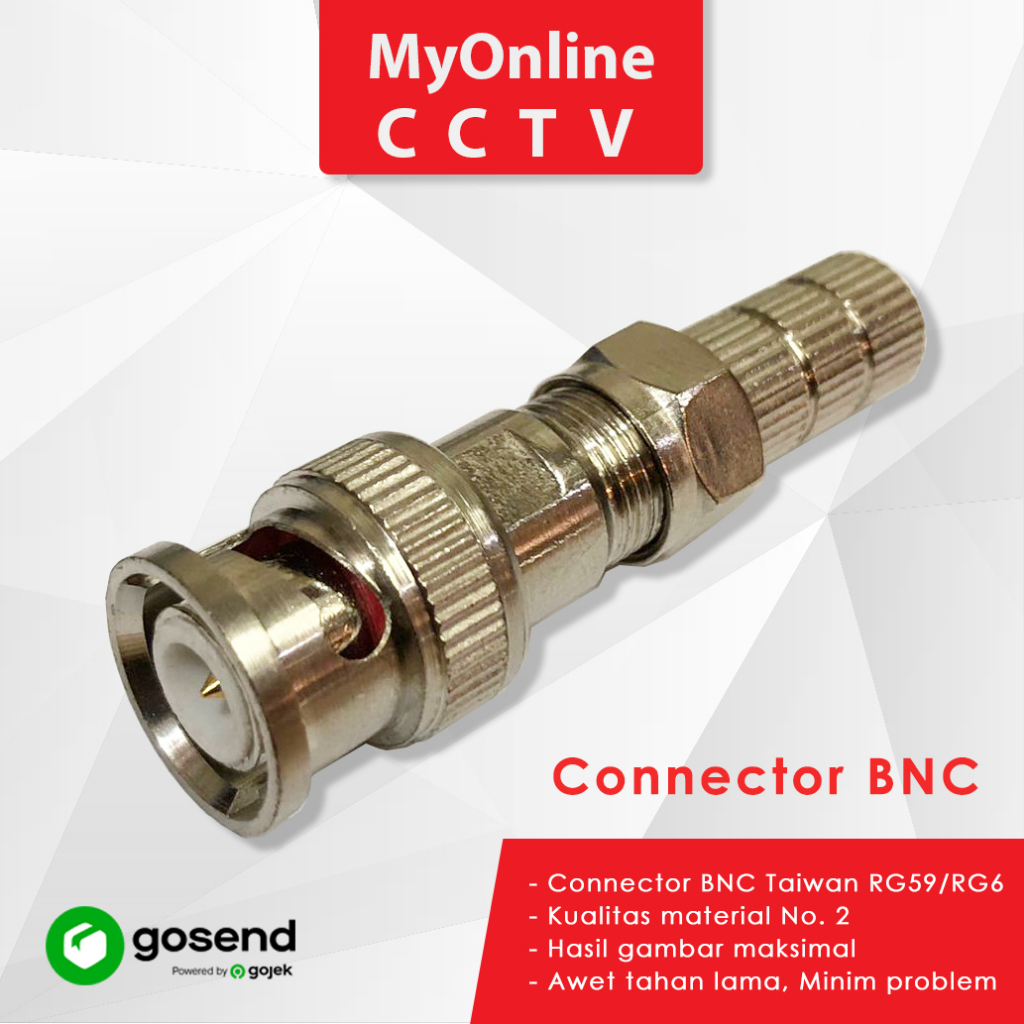 Konektor BNC Male untuk Kabel CCTV RG6 RG59
