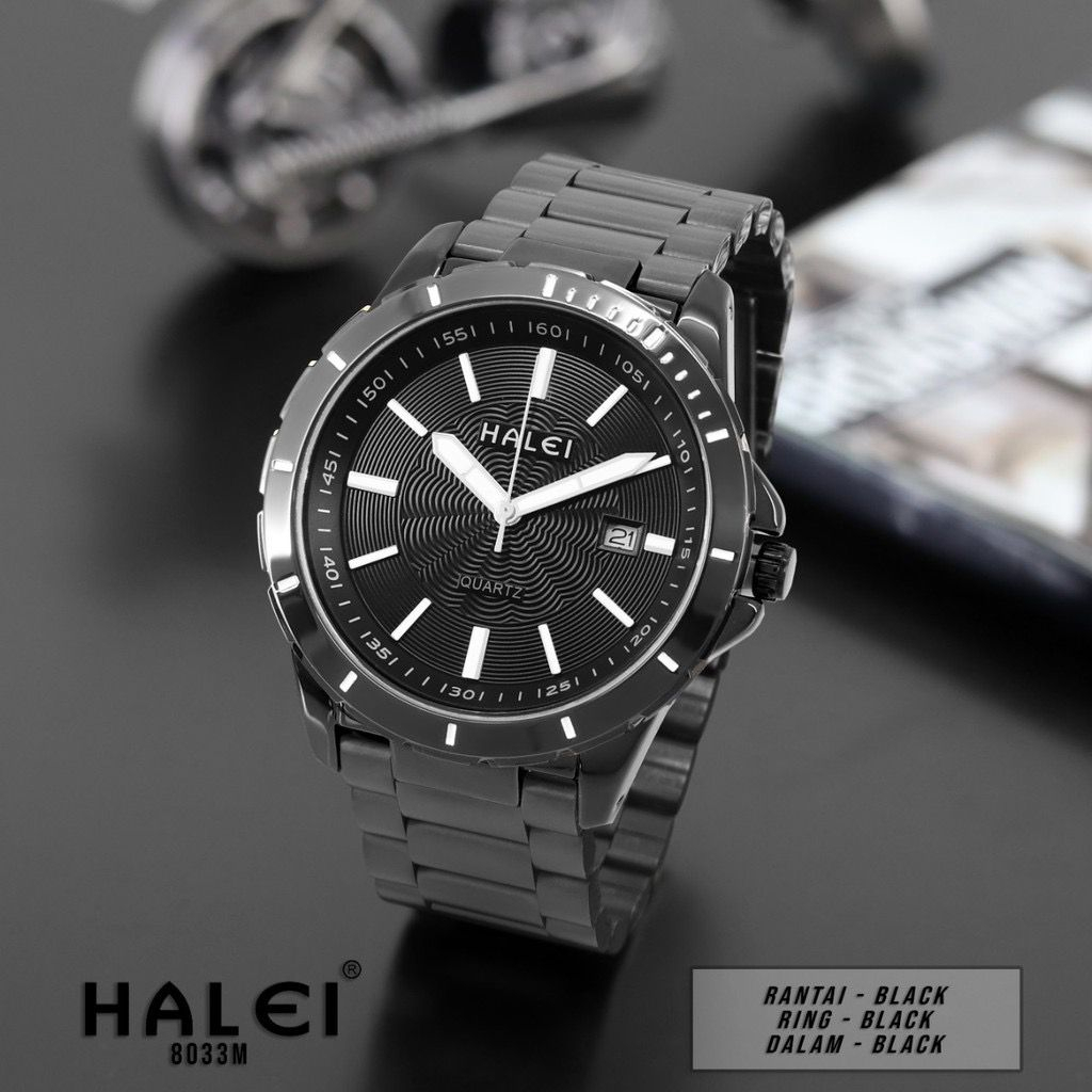JAM TANGAN PRIA ANALOG HALEI 8033M ORIGINAL/JAM TANGAN PRIA STAINLESS STEEL /