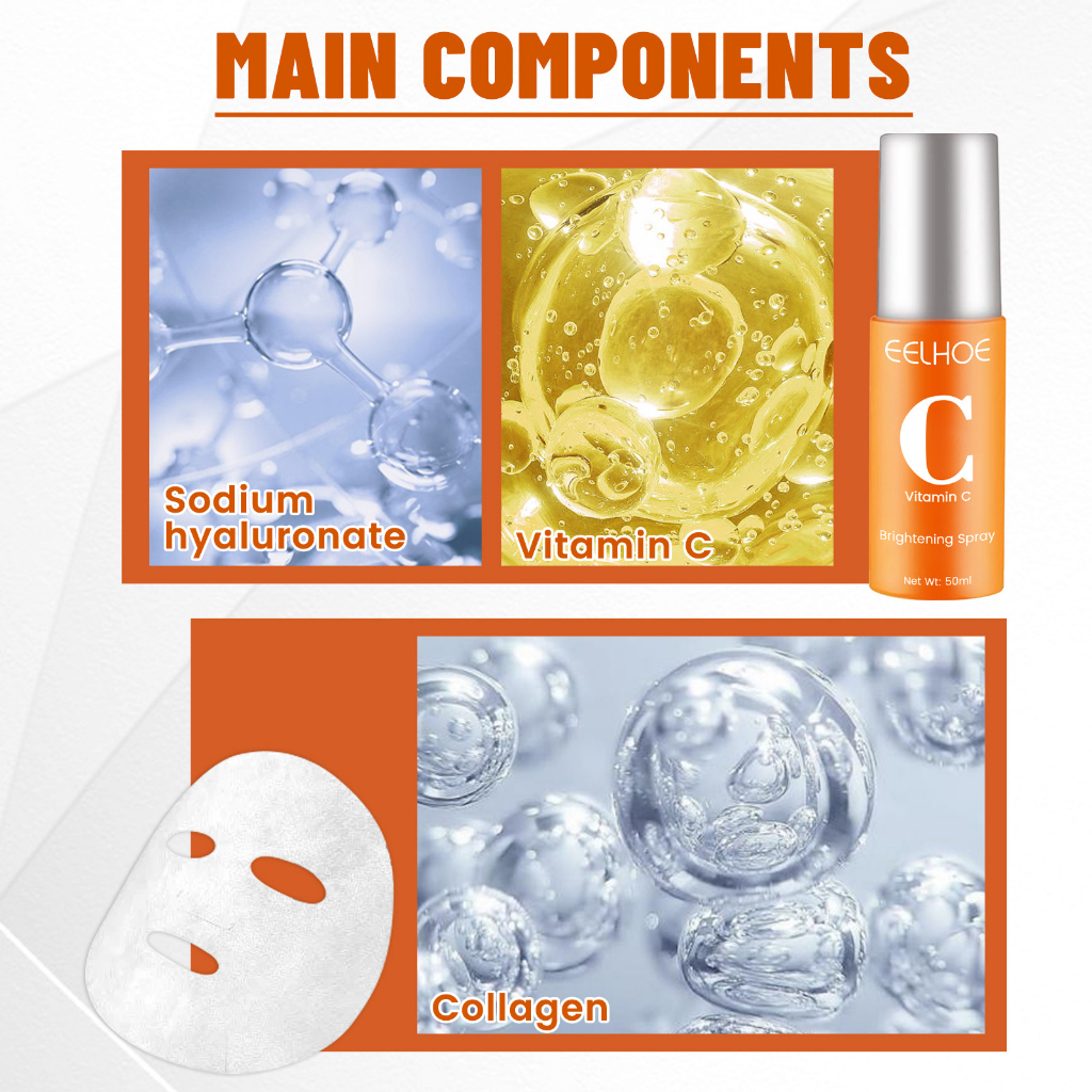 Collagen Film &amp; Mist Kit Facial Skin Care Suit vitamin C Highprime Collagen Soluble Anti-aging Memutihkan dan mencerahkan Masker Wajah Untuk Wanita