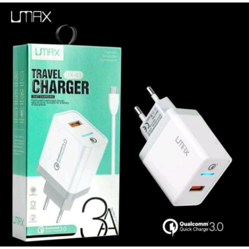 TC CHARGER UMAX 3.1A UX03 LED INDIKATOR Real Produk Terlaris UMAX UX-03