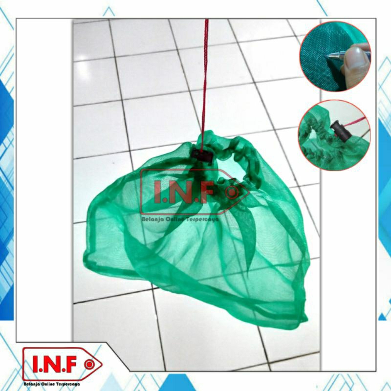 kepis tempat ikan + alat memancing + kepis ikan tebal + bahan waring kasa