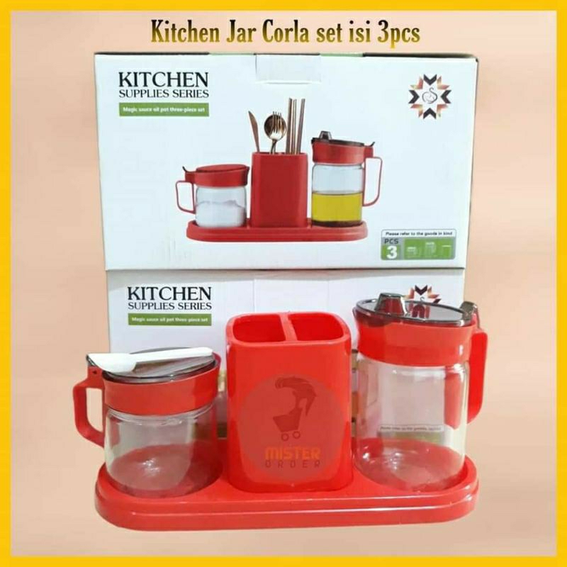 Kitchen jar set Corla/wadah bumbu set/wadah minyak