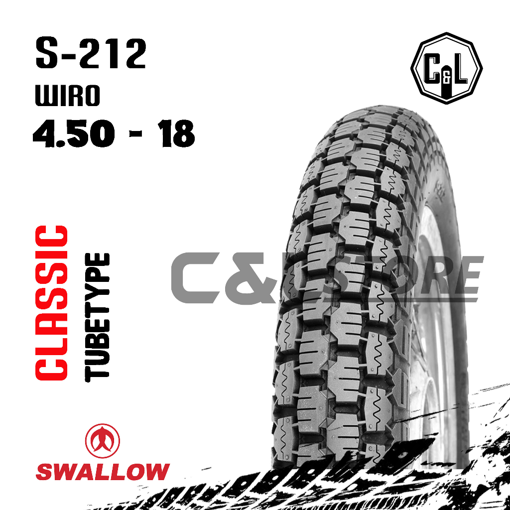 BAN LUAR MOTOR SWALLOW 450-18 RING 18 S-212 WIRO TUBETYPE
