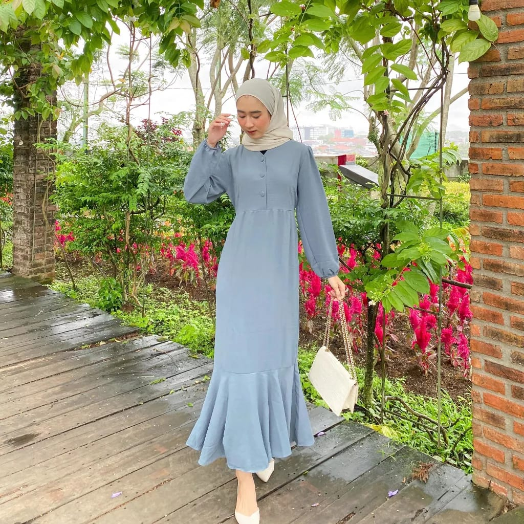 MAWINDA GAMIS TALI MIDI DRESS DUYUNG ATASAN WANITA CRINCLE AIRFLOW PREMIUM (DBY)