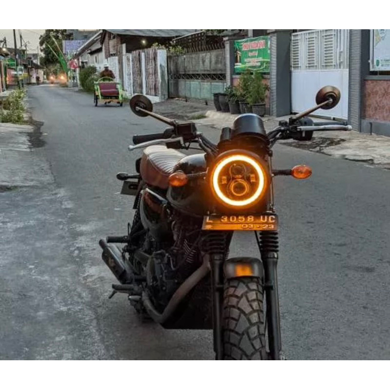 TERMURAH Lampu LED DOT SAE Daymaker 7 inch inci BULAT Halo Ring Batok Lampu Utama Motor Mobil Harley Jeep 7inc DAYMAKER BULAT