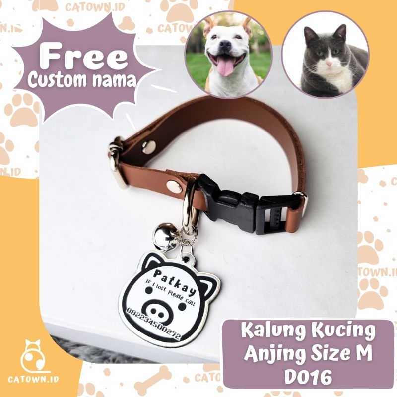 MediumD016-Kalung Anjing Custom Medium Ukuran Sedang Kalung Kucing Custom Nama Ukuran Besar Kalung kucing Maincoon catown.id