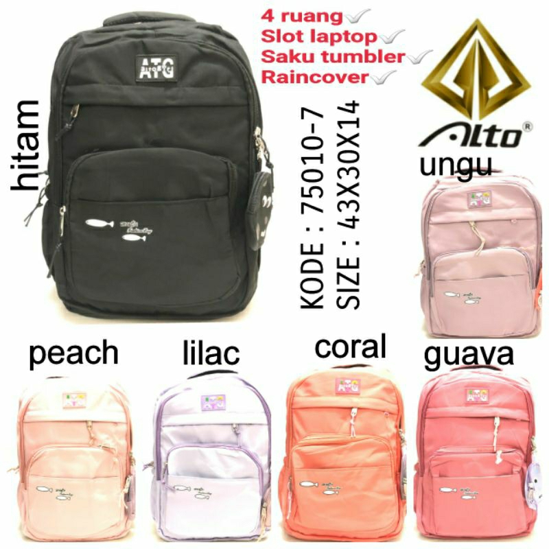 TAS KOREA RANSEL BACKPACK ALTO GIRL 75010-7 INCLUDE RAINCOVER