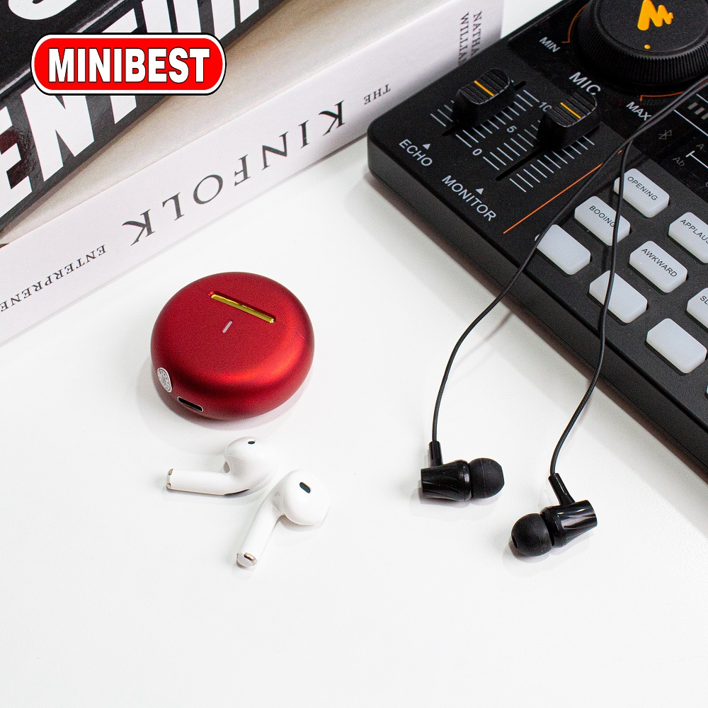 MB MINIBEST TWS Earphone Headset Bluetooth PRO6 Headphone Suara Super Bass, Earbud Nirkabel Earphone Tws dengan Kotak Pengisian