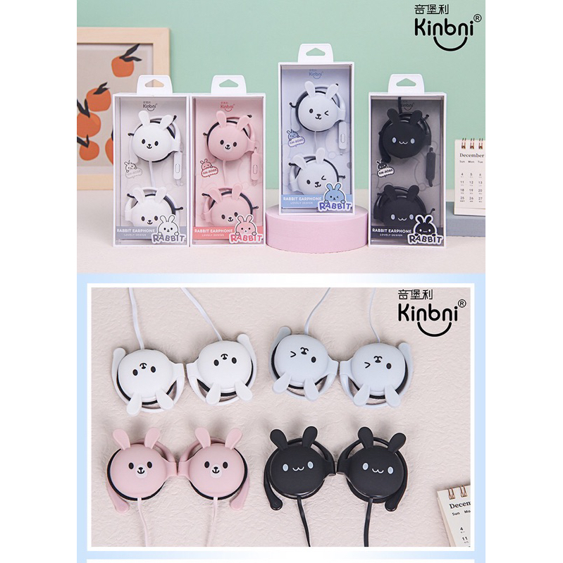 [KN-3065 ] Headset Earphone Karakter Motif Animal RABBIT  / EarphoneRABBIT  HEAD / Cute KELINCI Earphone