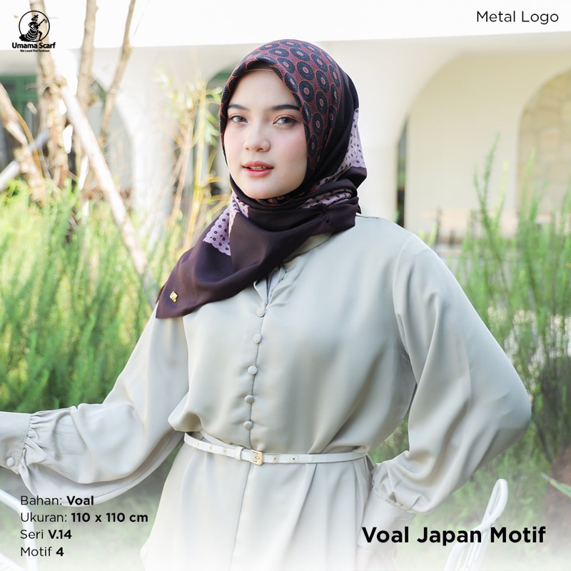 HIJAB SEGIEMPAT JAPAN VOAL MOTIF ICON V.14