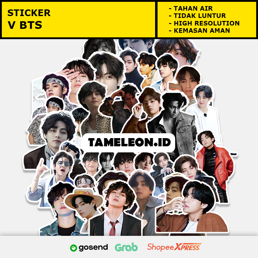 Sticker KPOP V BTS, Sticker Handphone,Sticker Laptop Anti luntur dan pudar