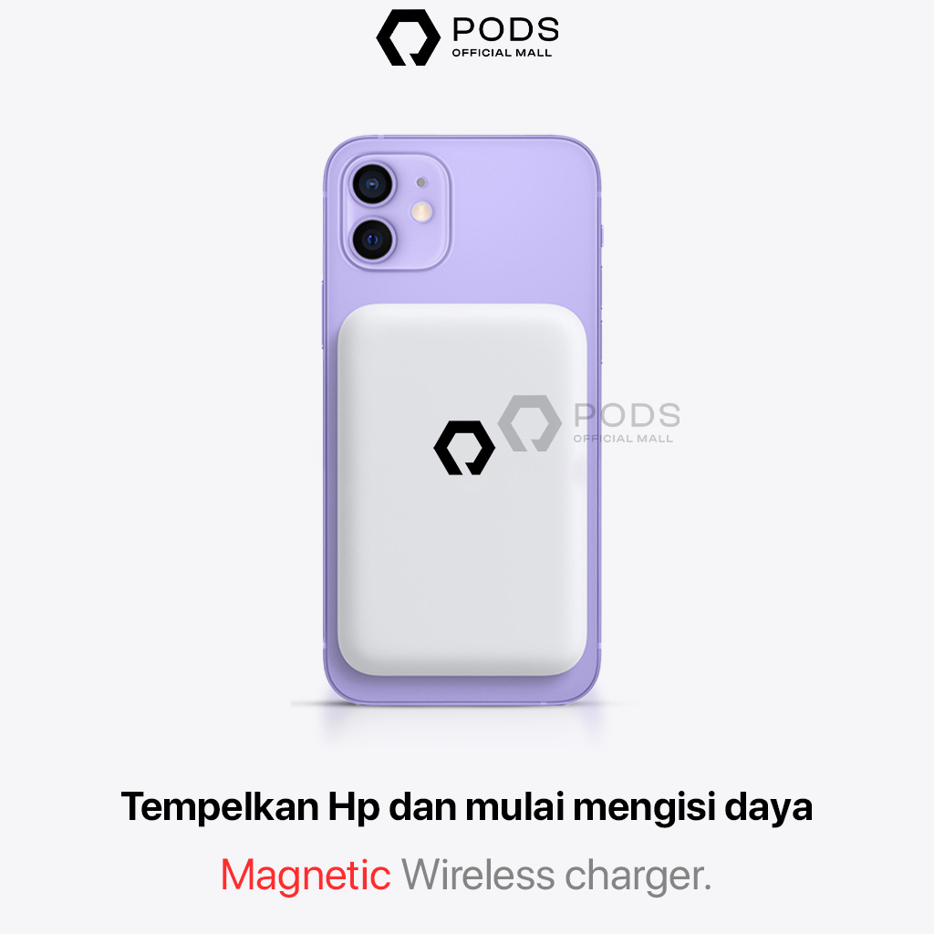 Power Battery Pack Wireless Charger - Powerbank Wireless Fast Charging Garansi Resmi - by PodsIndonesia